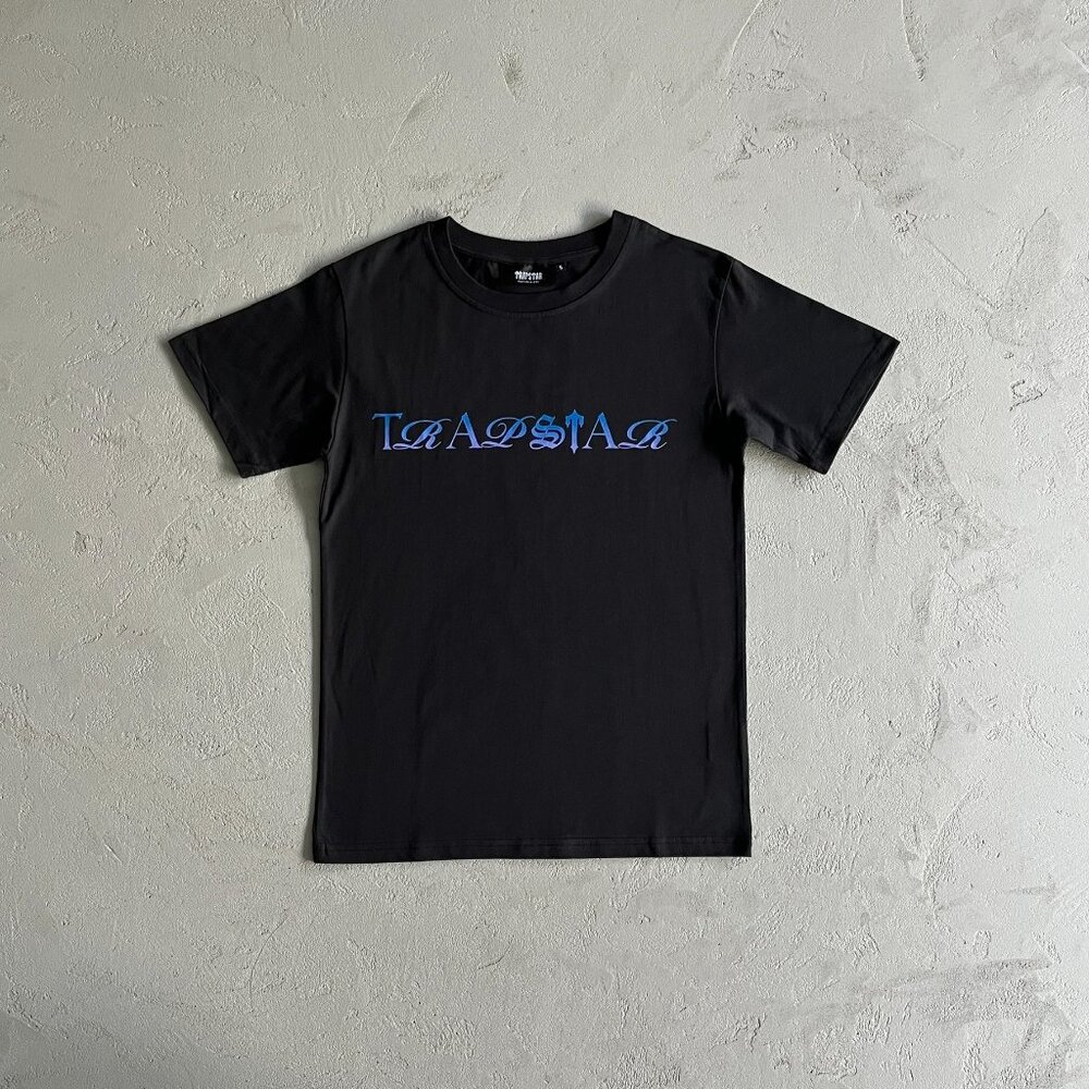 TRAPSTAR Fade T-Shirt in Black/Blue.